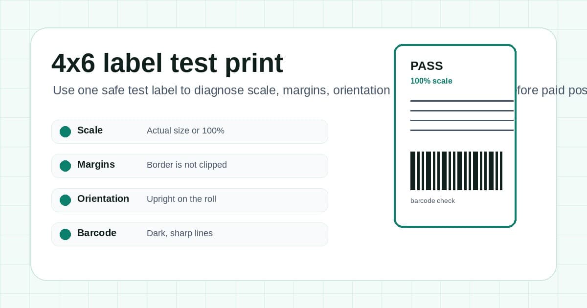 Cover Image for 4x6 label test print: scale and margin checklist