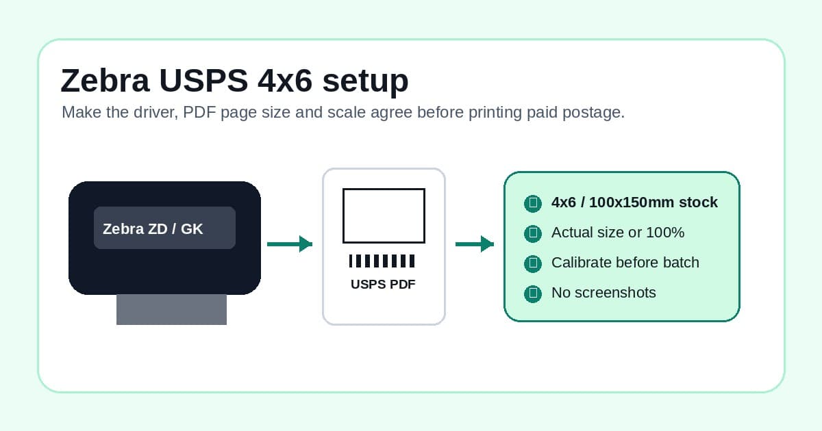 Cover Image for Zebra USPS 4x6 shipping label setup checklist