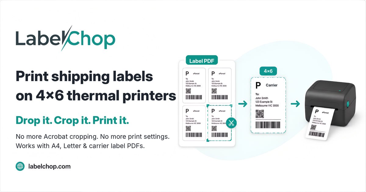LabelChop - Shipping Label PDF Automation for Thermal Printers